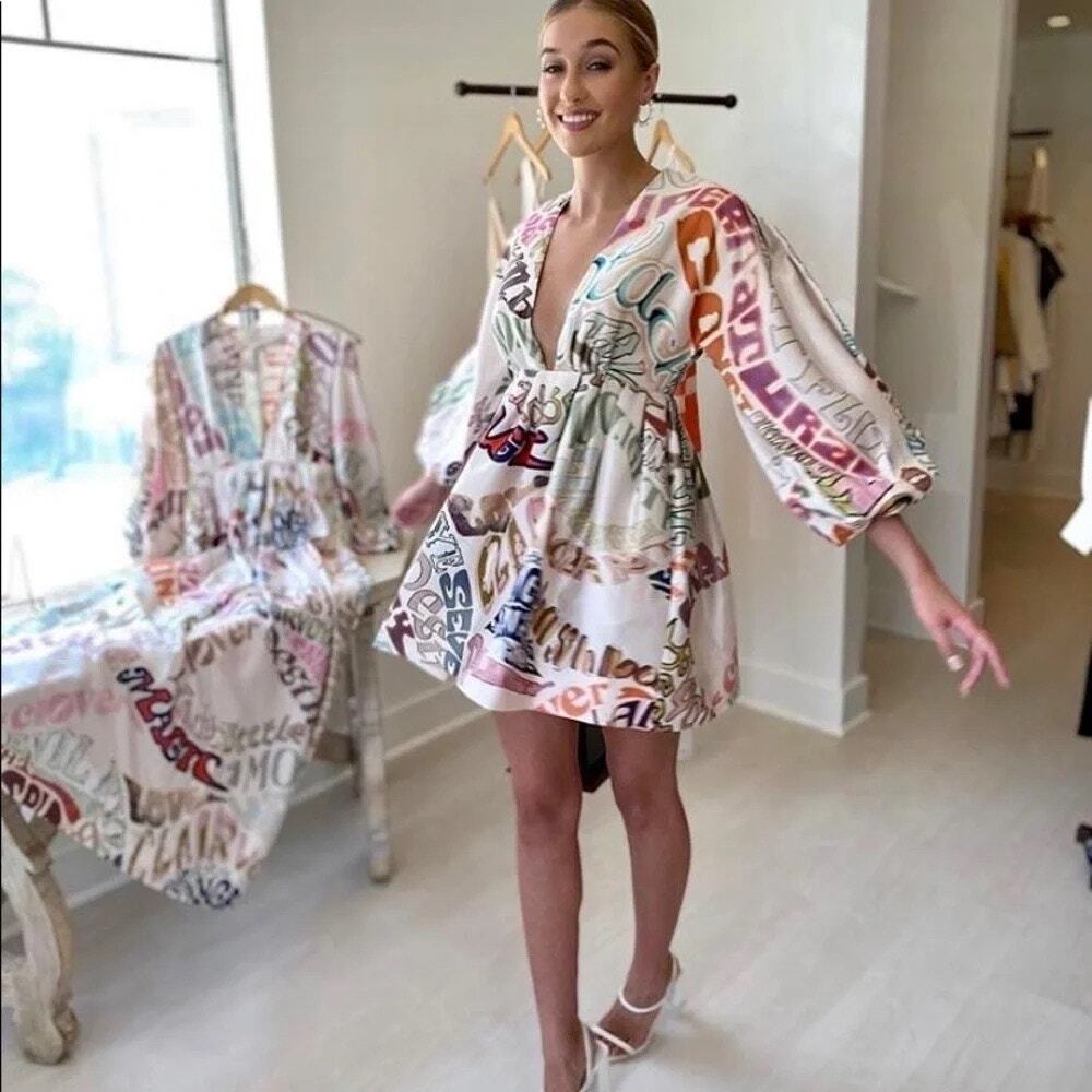 Zimmermann White Multicolor Printed Mini Dress